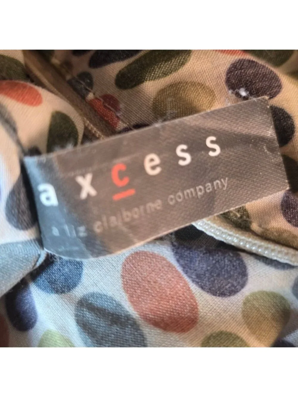 Vintage Axcess Liz Claiborne Purse Patchwork Tote Bag Polka Dot Lining